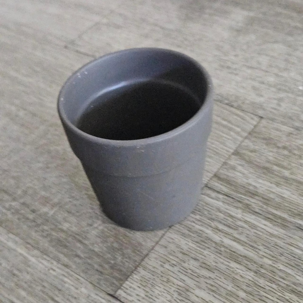 Matte Dark Gray Ceramic Mini Planter Pot for Succulents 3.5 inch Modern Style
